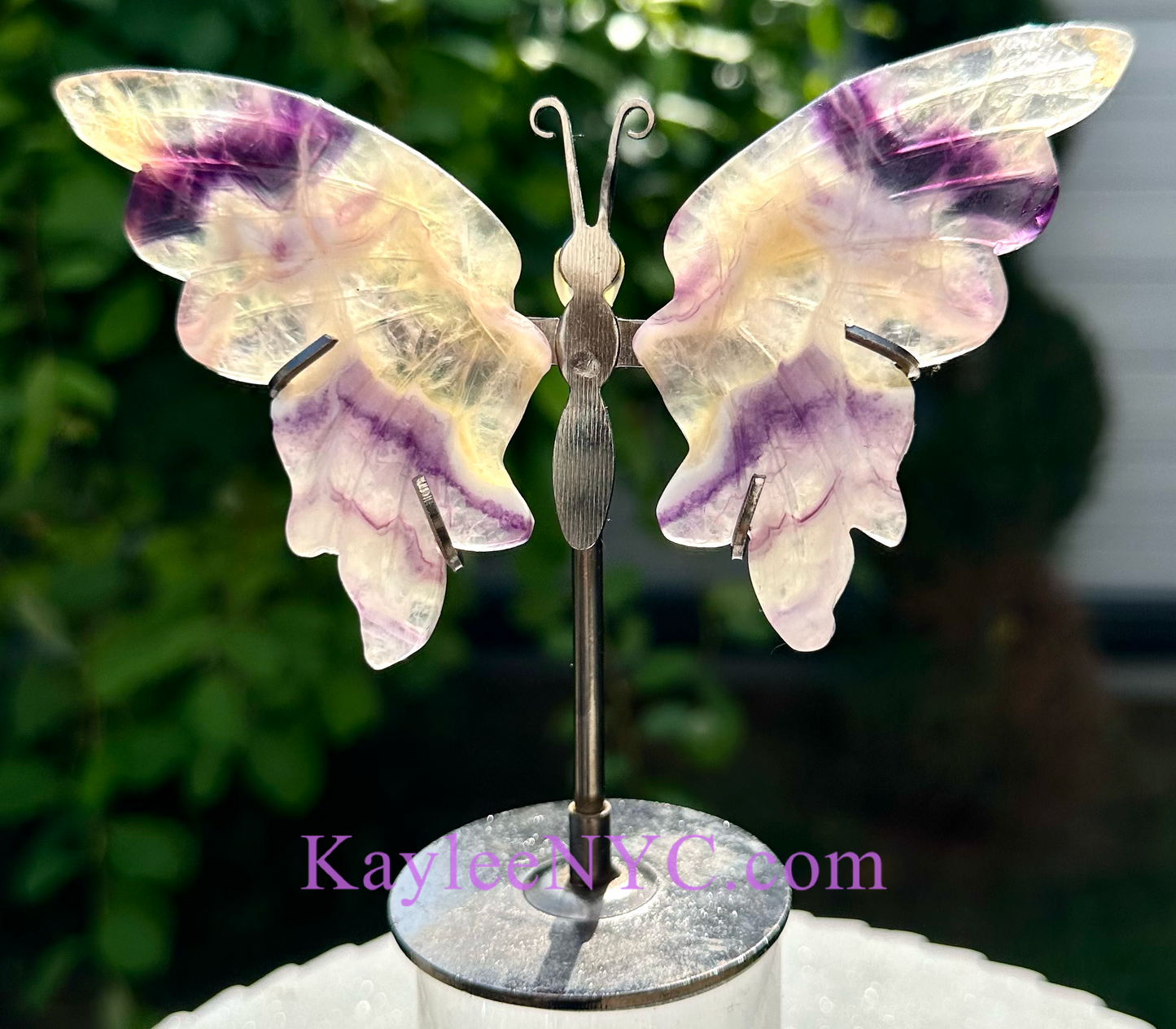 Wholesale Lot 4 PCs Natural Fluorite Crystal Butterfly w/stand Healing Energy