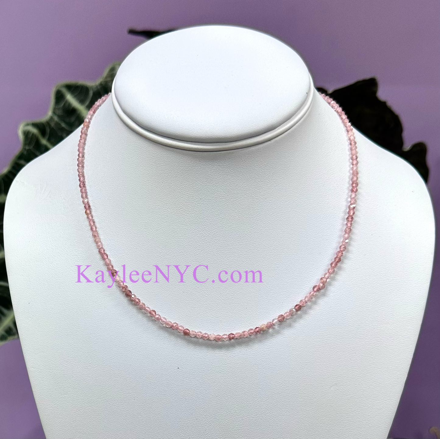 6 PCs 2mm Natural Strawberry Quartz Necklaces