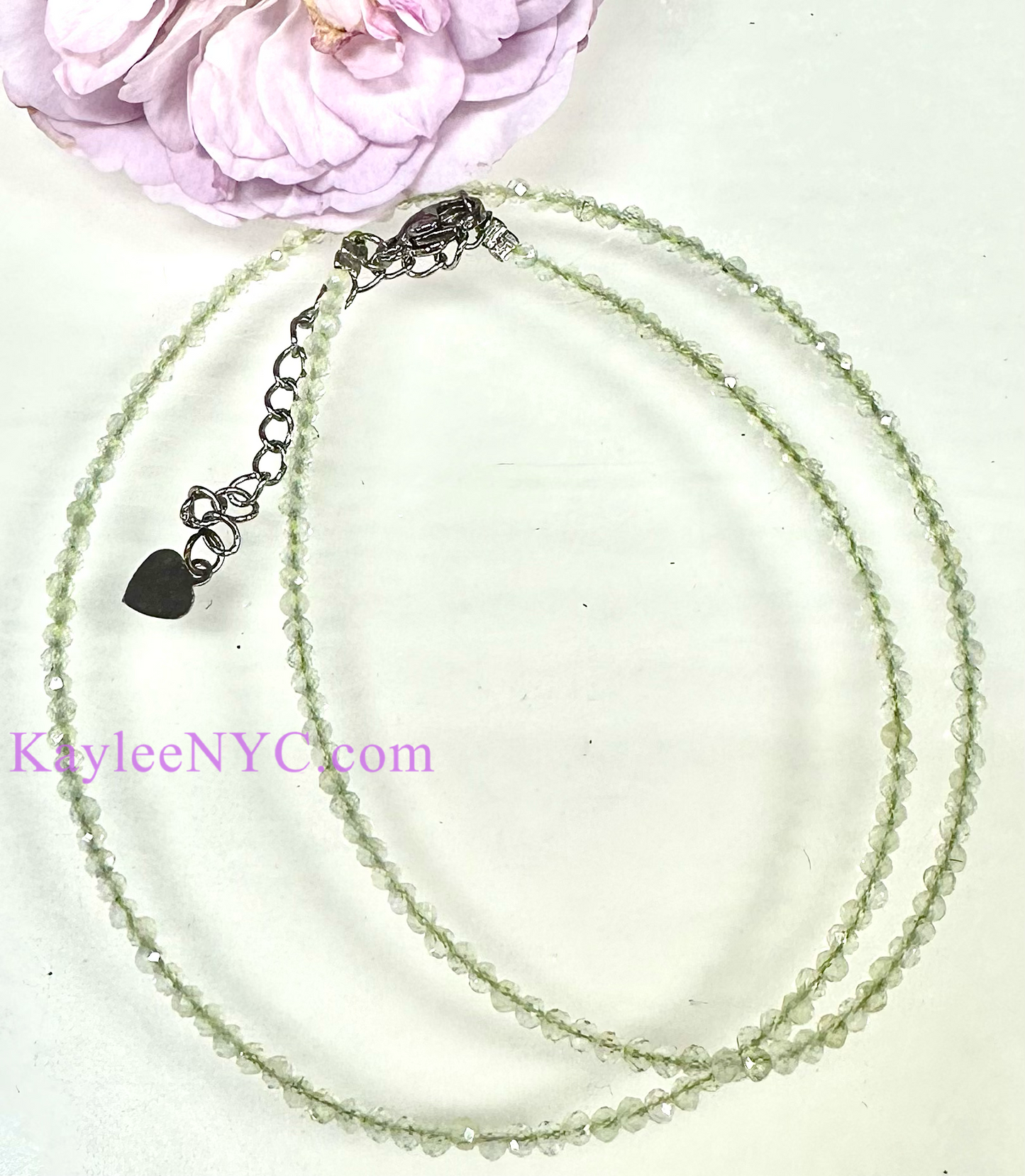 6 PCs 2mm Natural Prehnite Necklaces