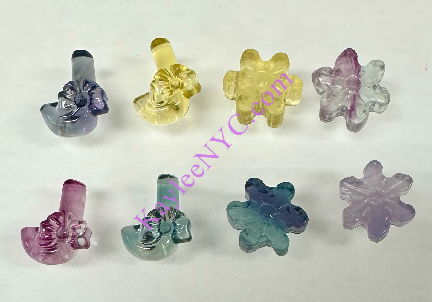 24 pcs Natural Mini Candy Fluorite Carvings