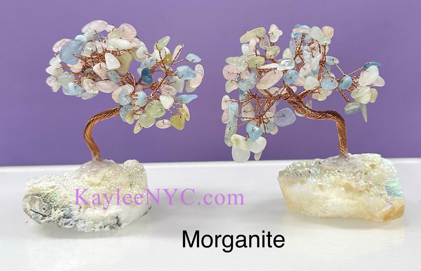 Wholesale Lot 5 Pcs Bonsai Tree with Angel Aura Quartz Cluster Base