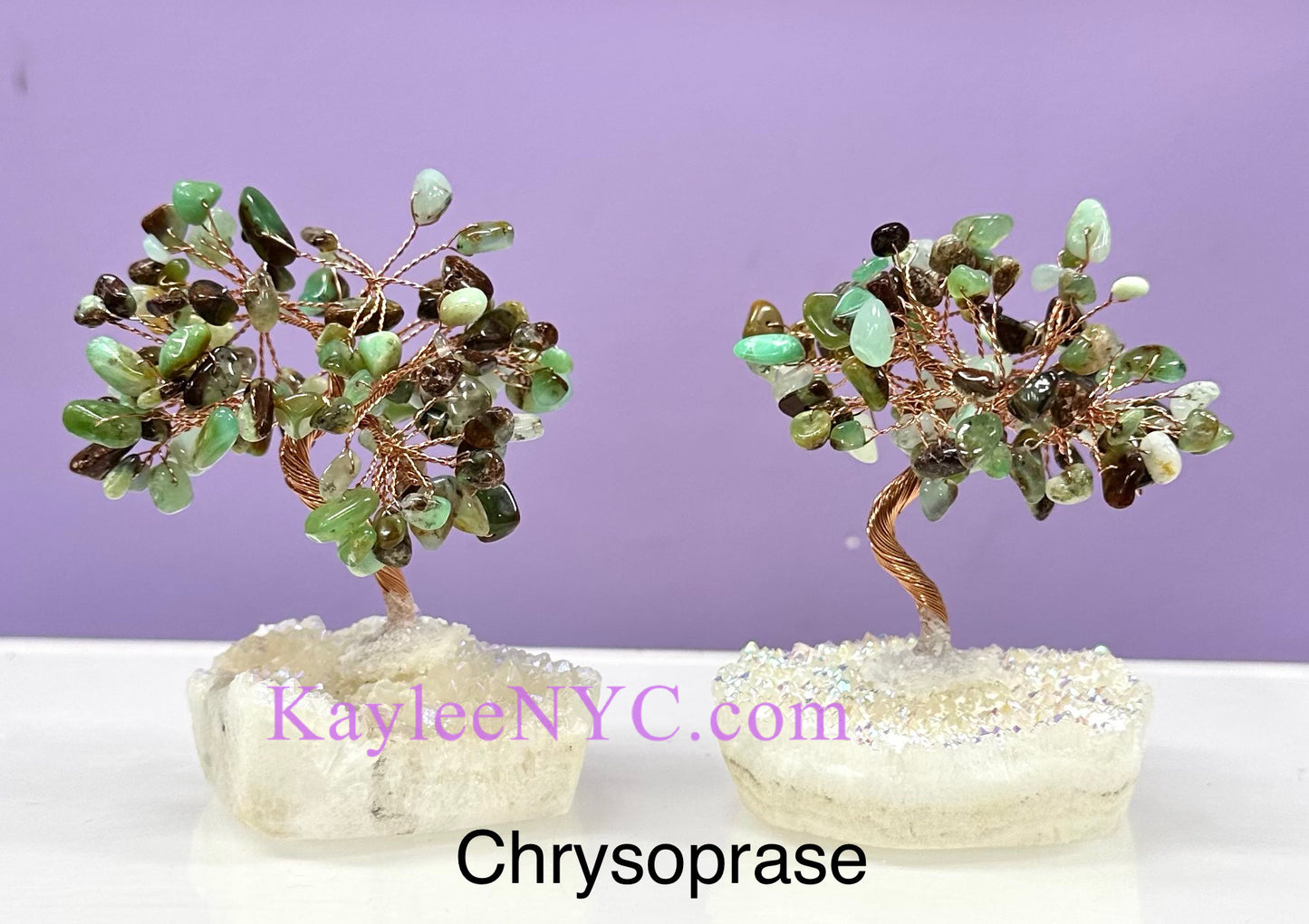 Wholesale Lot 5 Pcs Bonsai Tree with Angel Aura Quartz Cluster Base