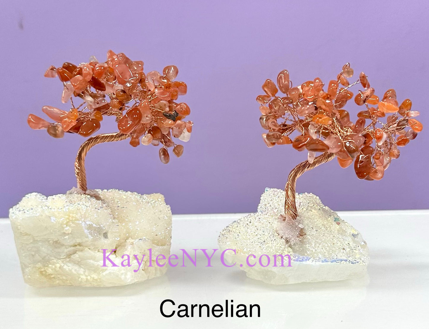 Wholesale Lot 5 Pcs Bonsai Tree with Angel Aura Quartz Cluster Base