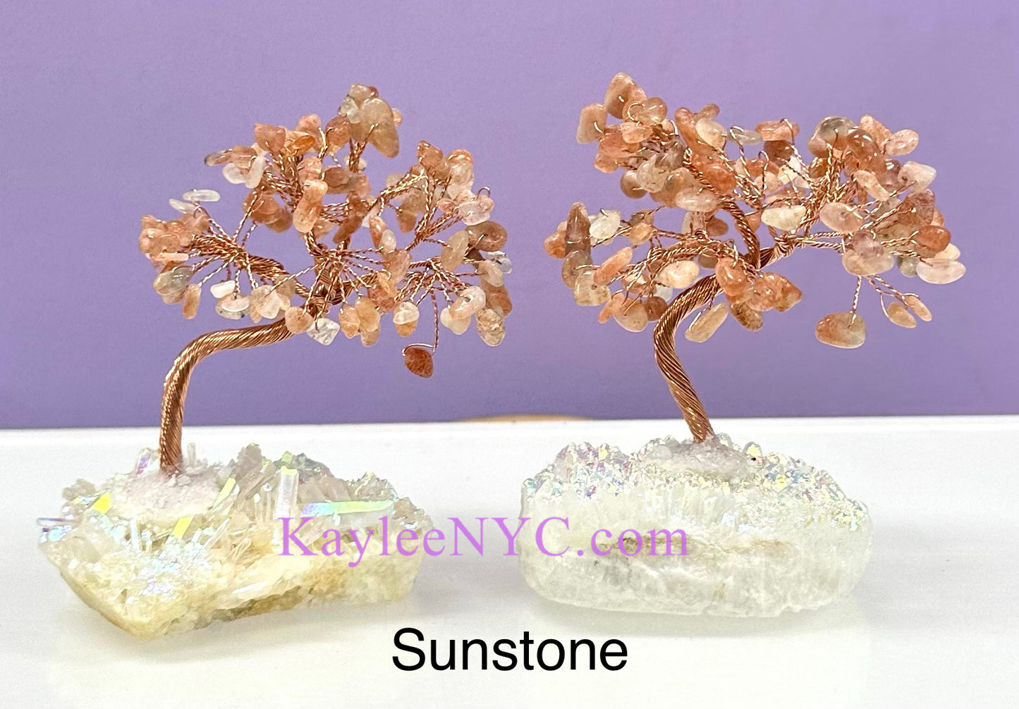 Wholesale Lot 5 Pcs Bonsai Tree with Angel Aura Quartz Cluster Base