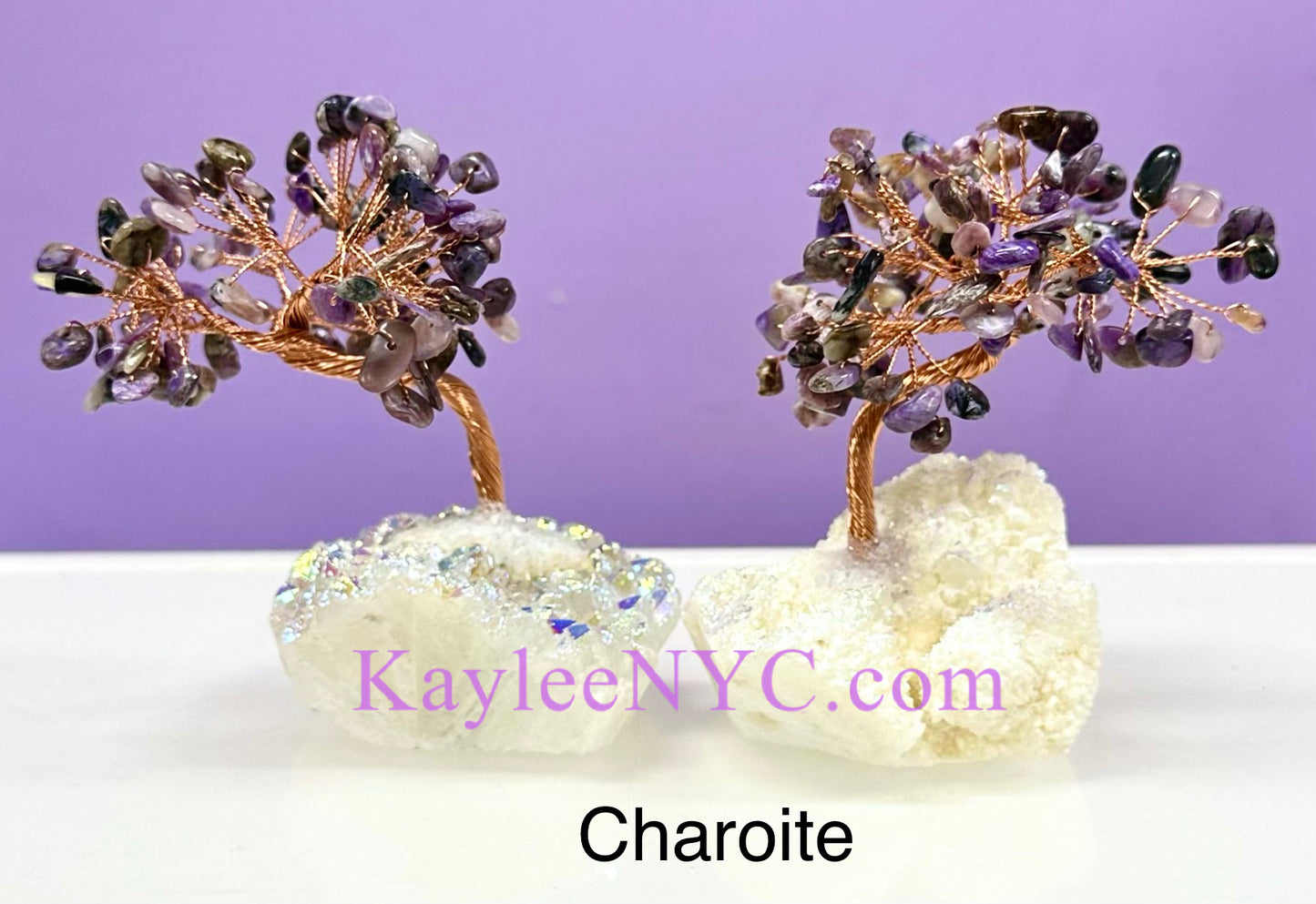 Wholesale Lot 5 Pcs Bonsai Tree with Angel Aura Quartz Cluster Base