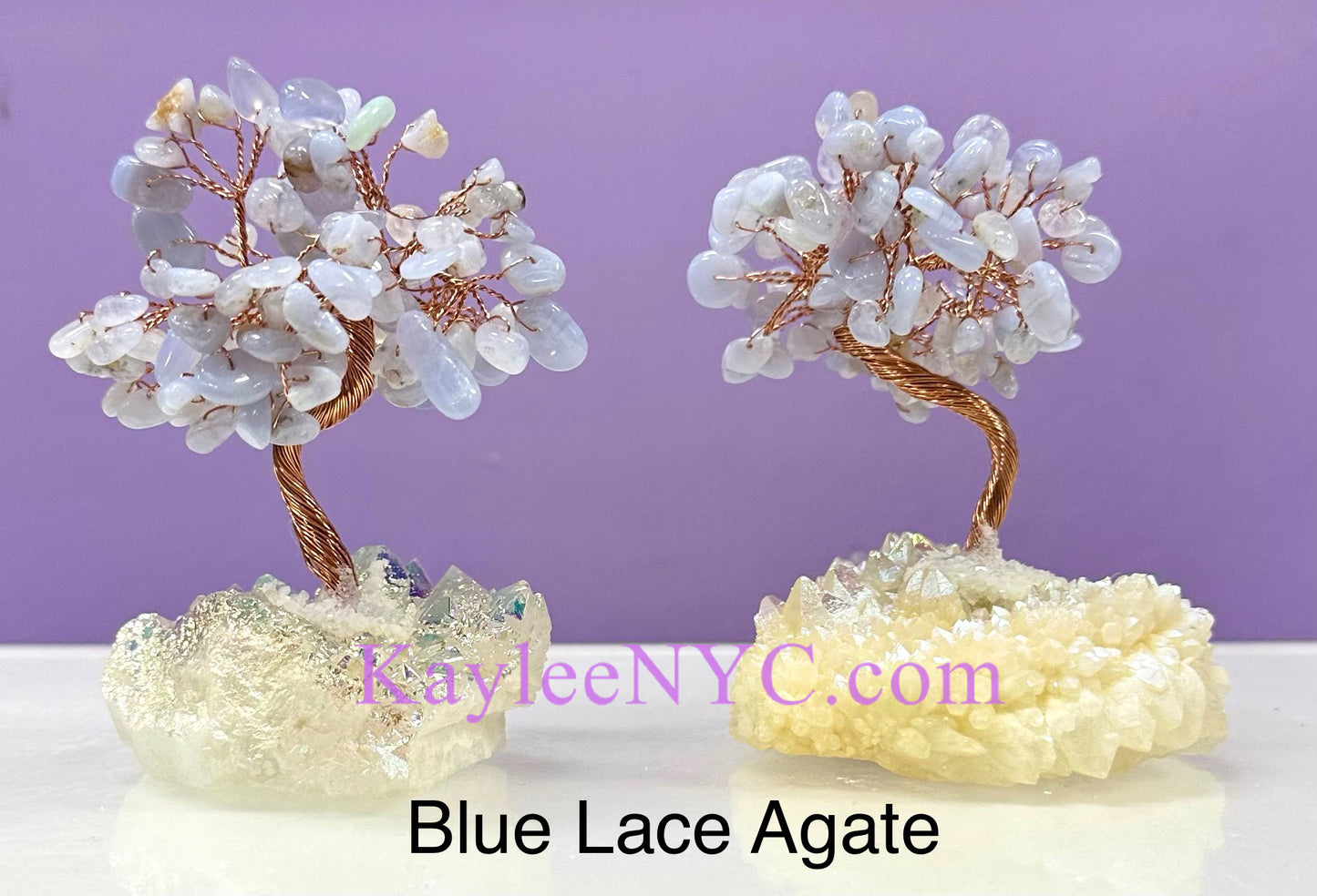 Wholesale Lot 5 Pcs Bonsai Tree with Angel Aura Quartz Cluster Base