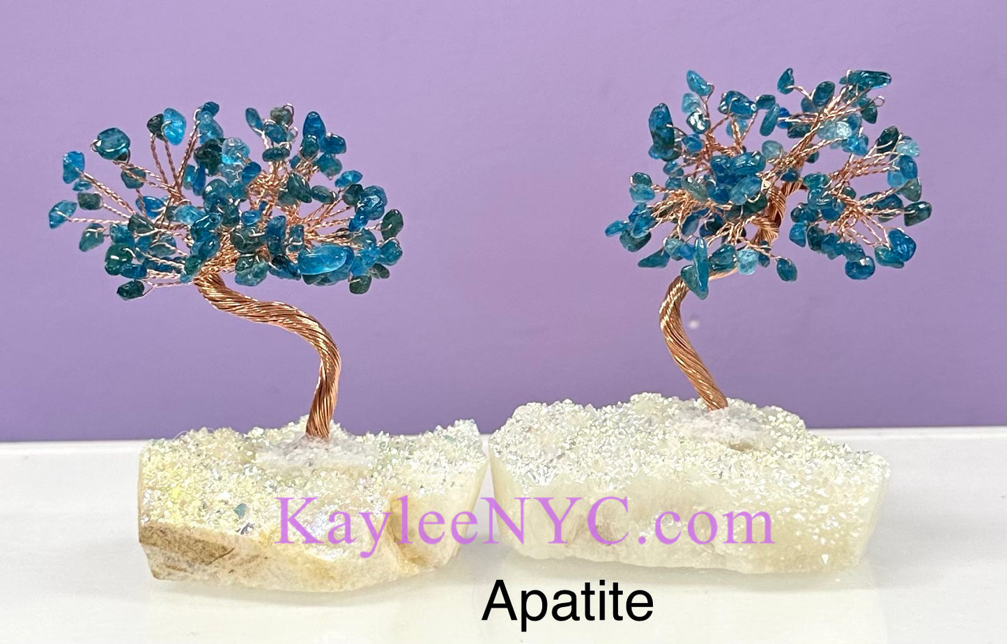 Wholesale Lot 5 Pcs Bonsai Tree with Angel Aura Quartz Cluster Base