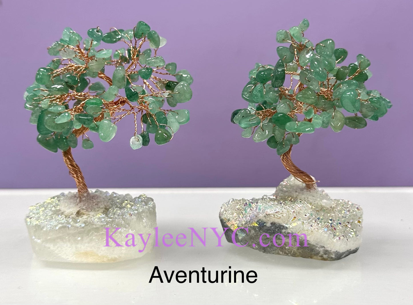 Wholesale Lot 5 Pcs Bonsai Tree with Angel Aura Quartz Cluster Base