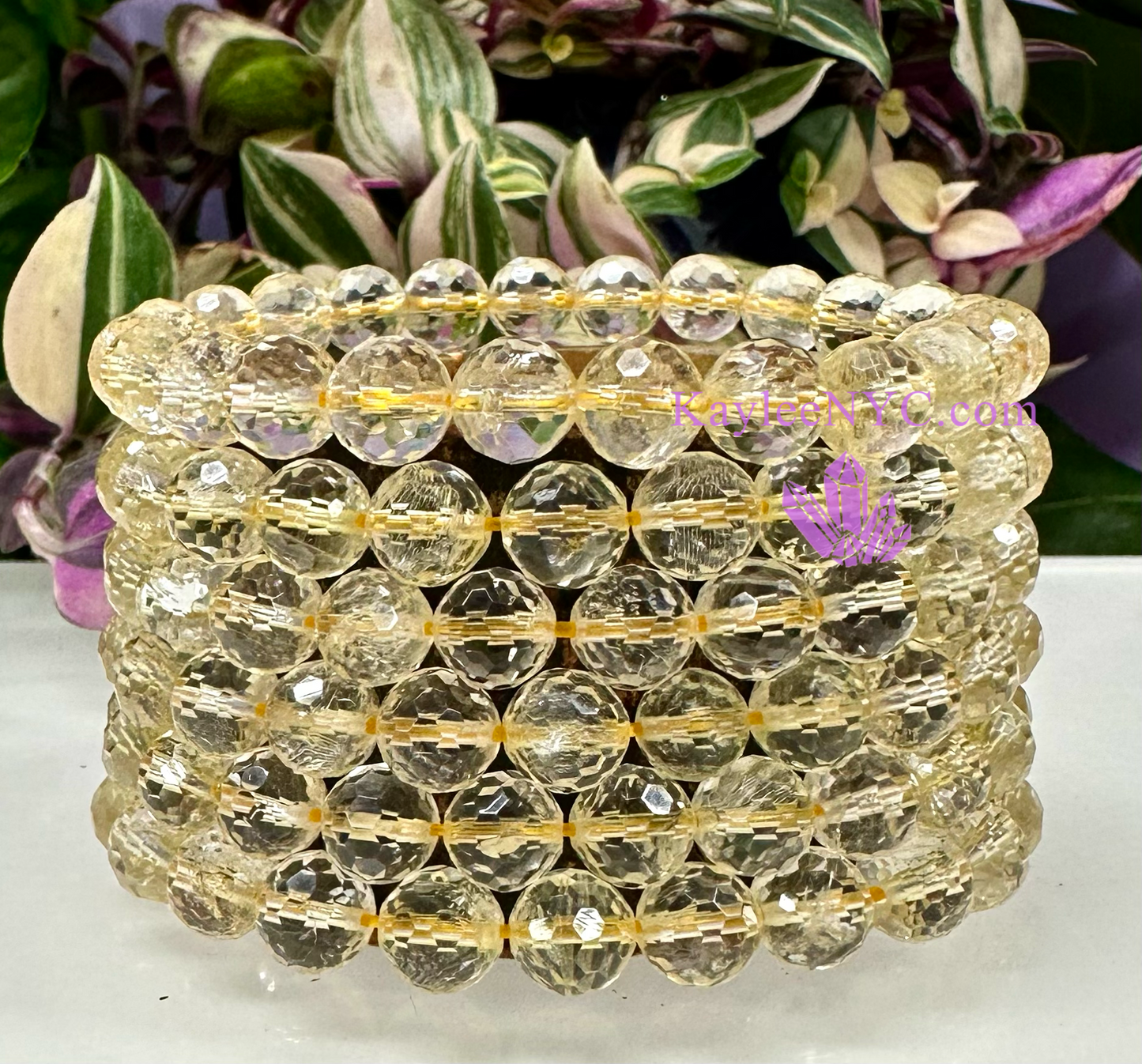 Wholesale 6 Pcs Faceted Citrine 8mm 7.5” Crystal Stretch Bracelet