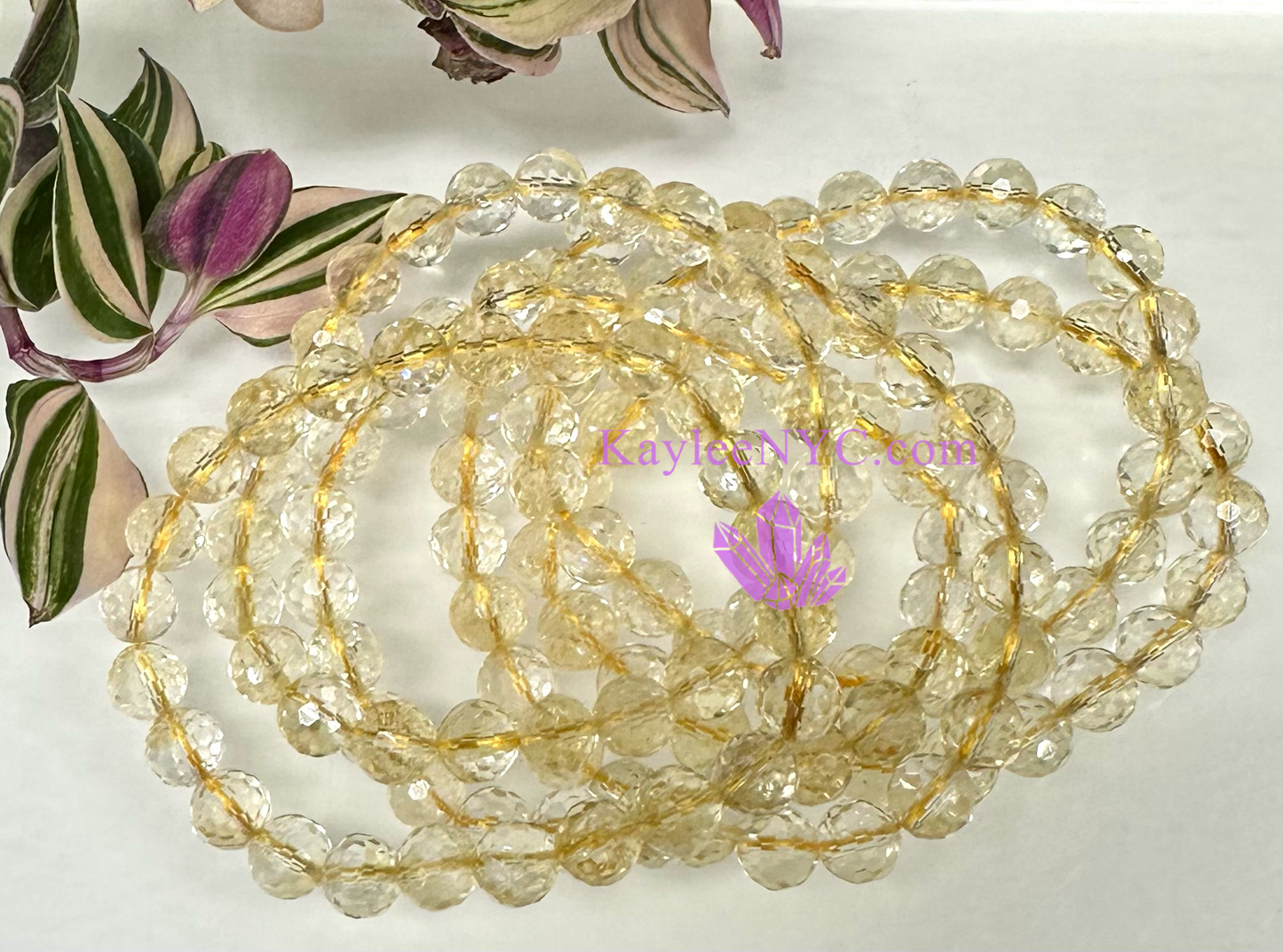 Wholesale 6 Pcs Faceted Citrine 8mm 7.5” Crystal Stretch Bracelet