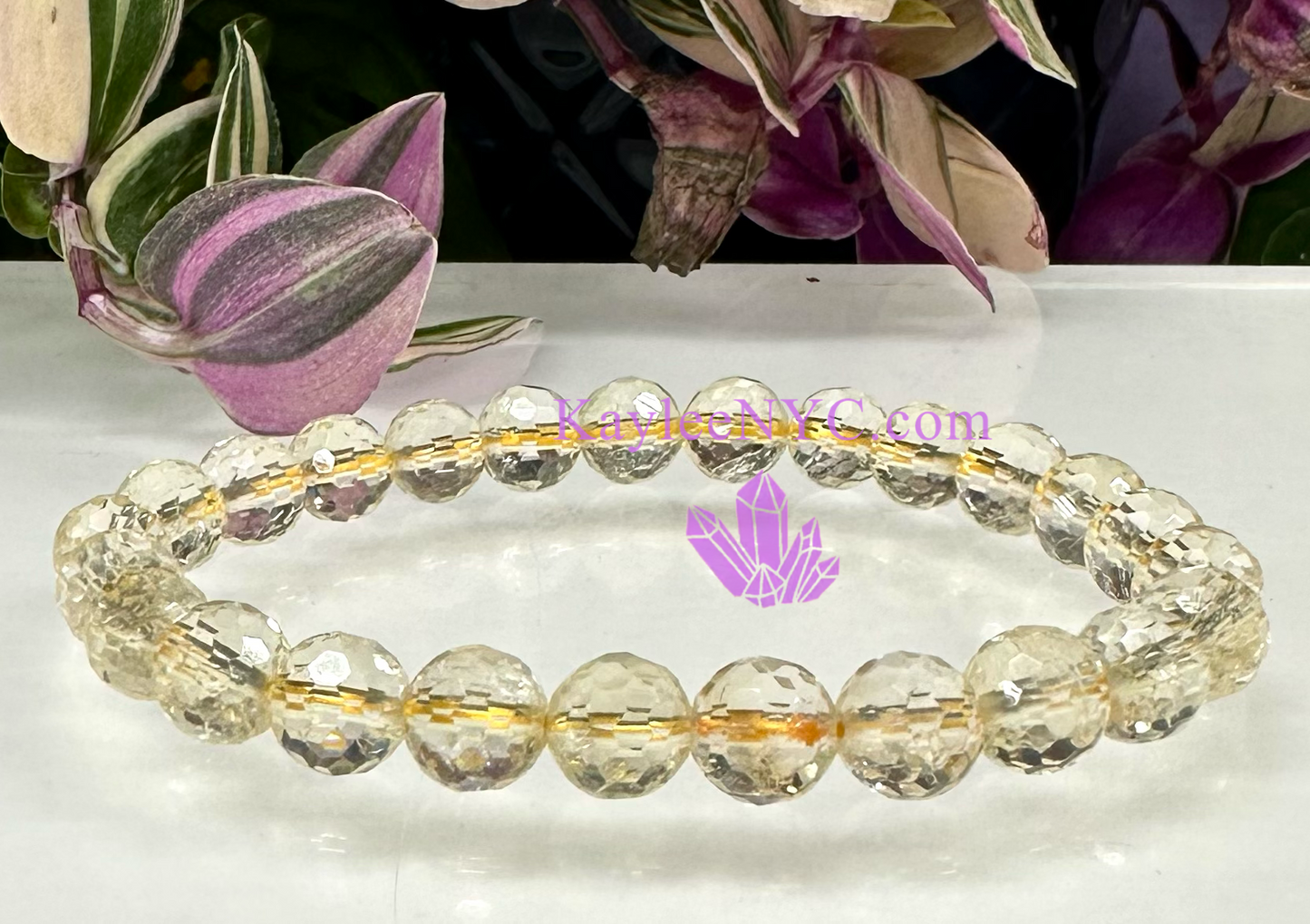 Wholesale 6 Pcs Faceted Citrine 8mm 7.5” Crystal Stretch Bracelet