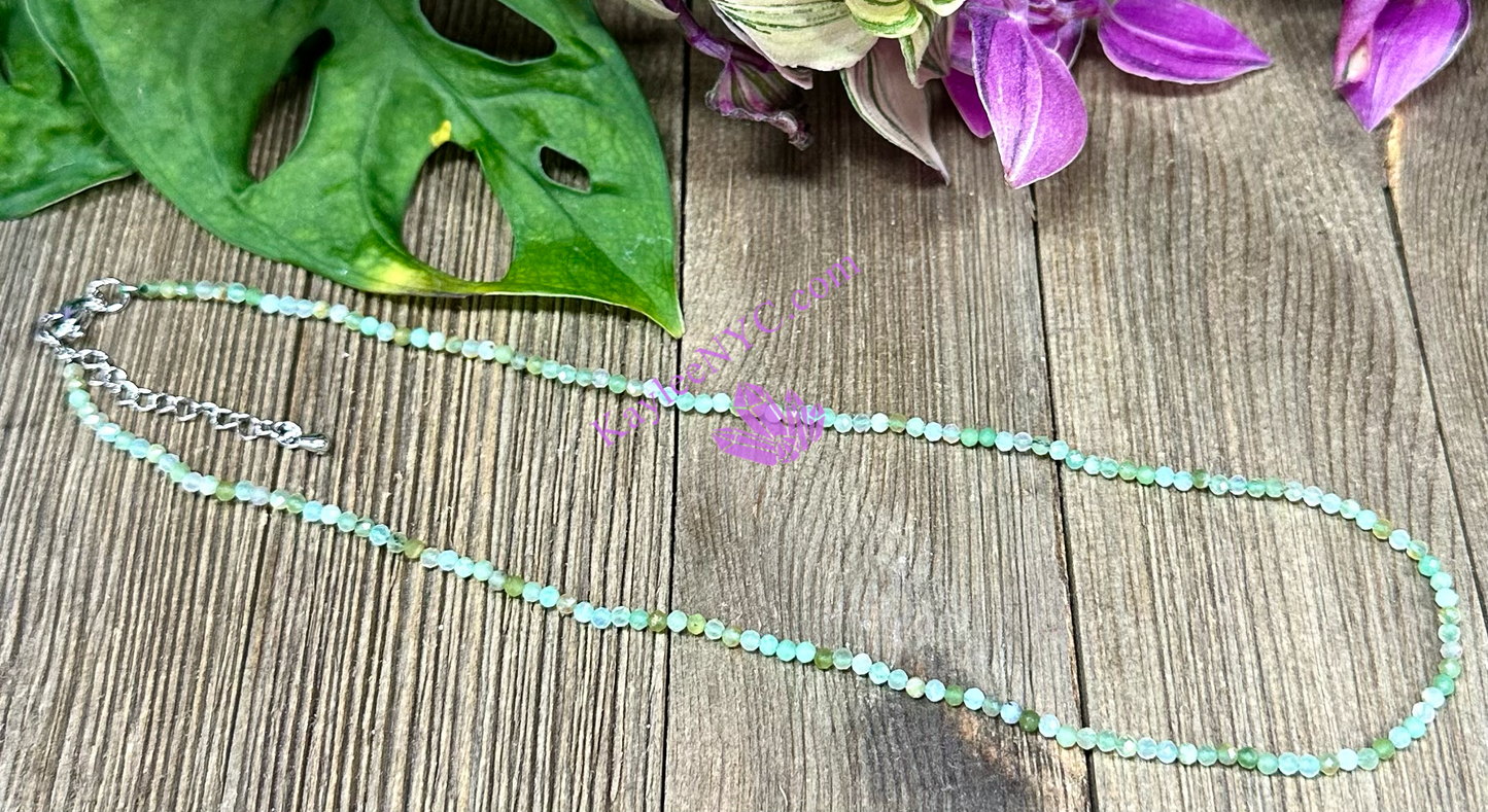 6 PCs 2mm Natural Chrysoprase Necklaces