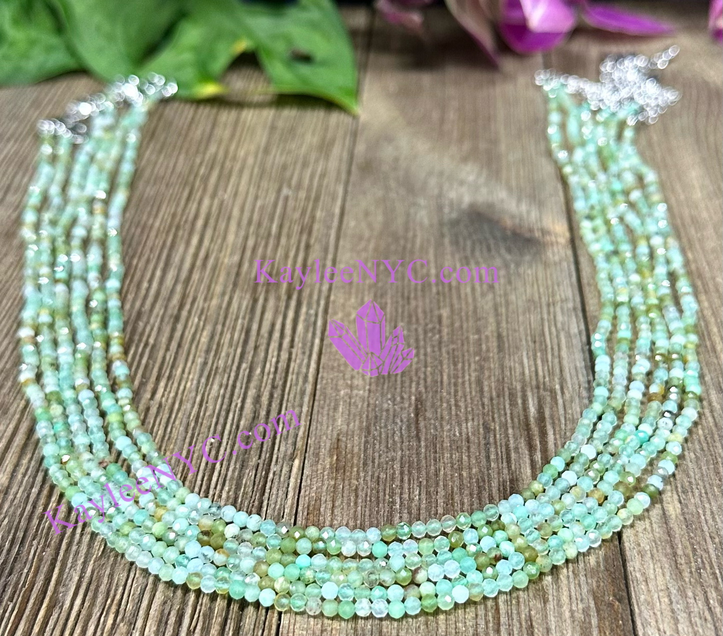 6 PCs 2mm Natural Chrysoprase Necklaces