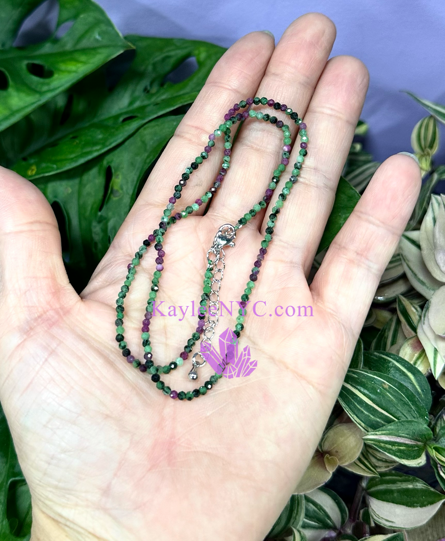 6 PCs 2mm Natural Ruby Zoisite Necklaces