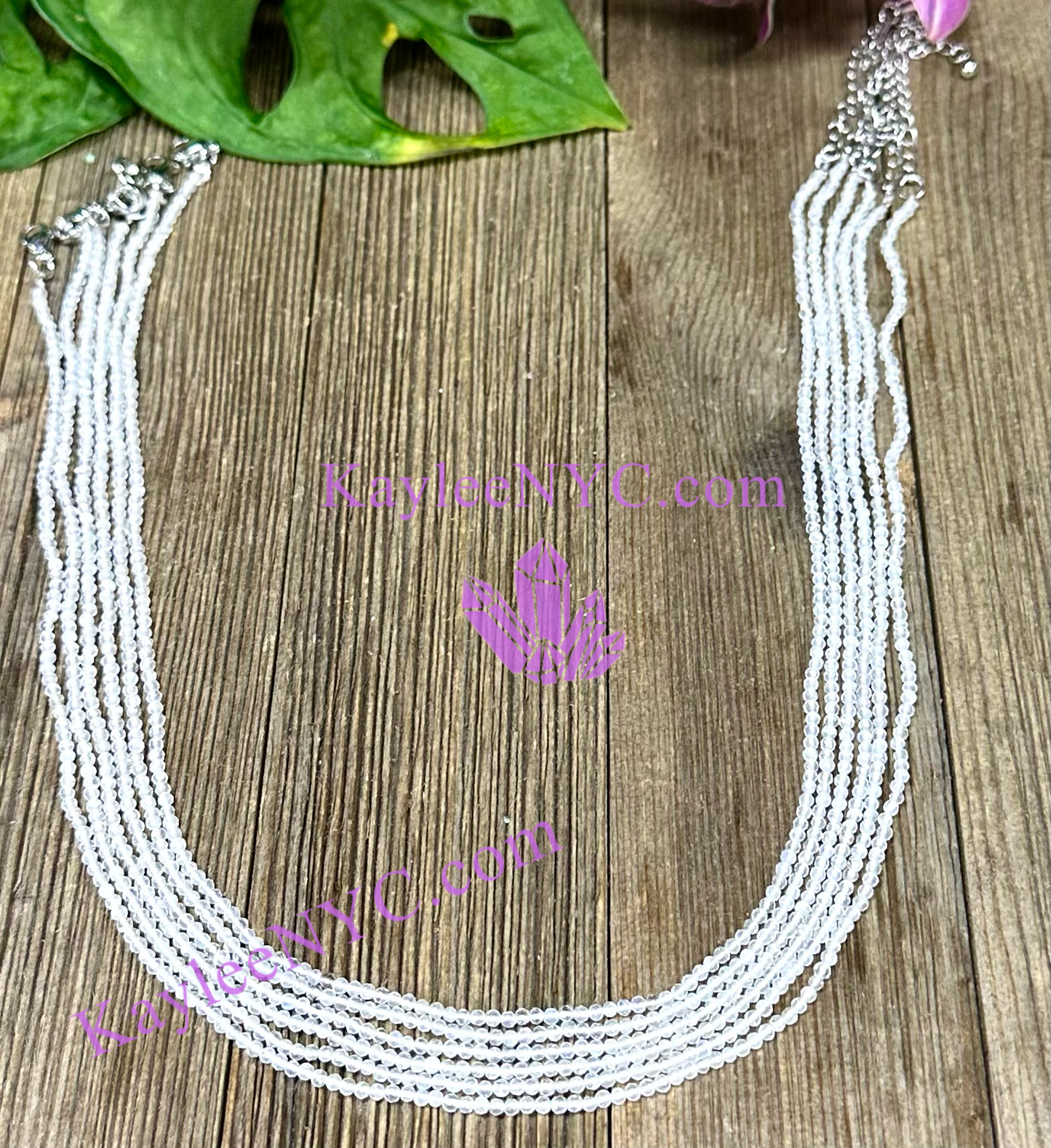 6 PCs 2mm Natural Moonstone Necklaces