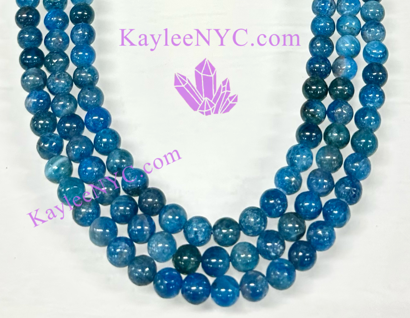 3 strands 8mm Natural Apatite Beads