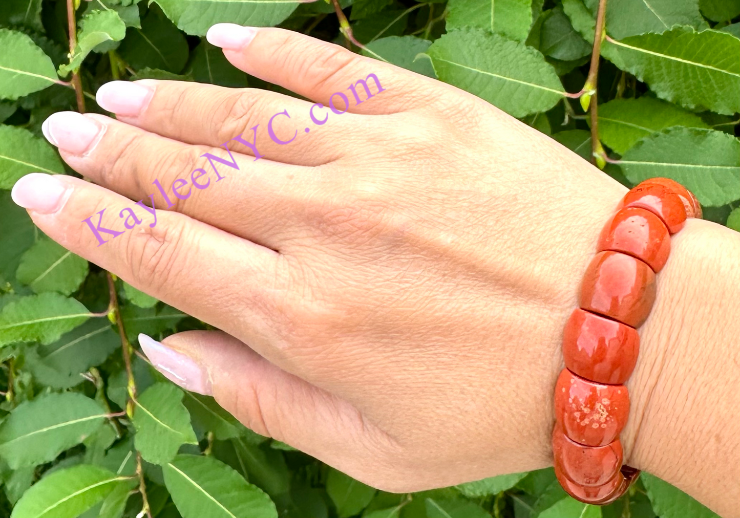 6 Pcs 15mm Natural Red Jasper Stretch Bracelet 7.5” Crystal Healing Energy