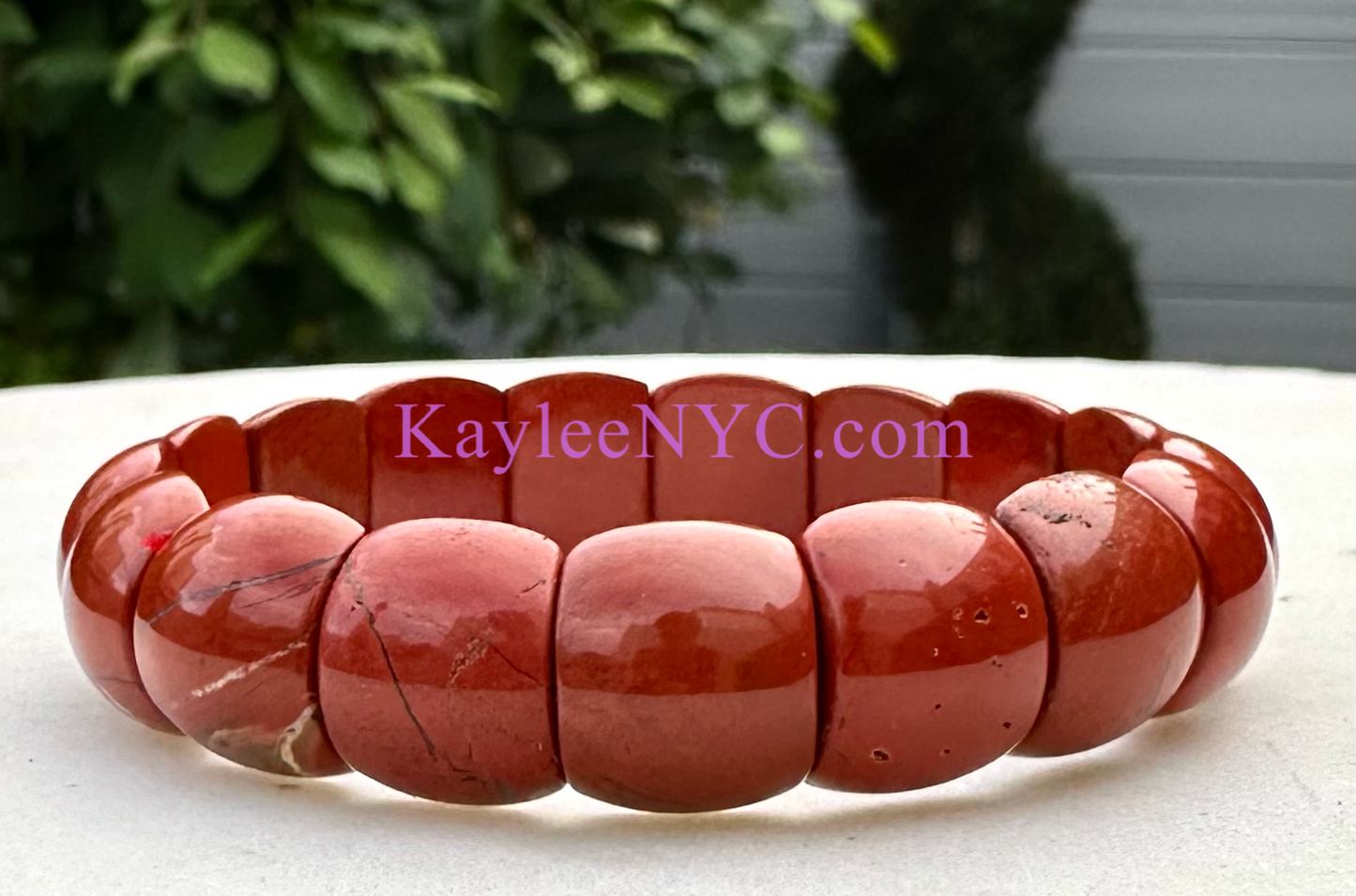 6 Pcs 15mm Natural Red Jasper Stretch Bracelet 7.5” Crystal Healing Energy