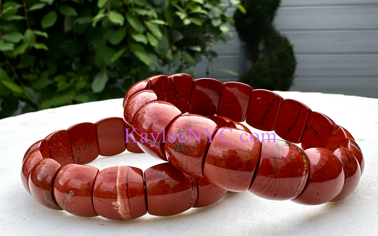 6 Pcs 15mm Natural Red Jasper Stretch Bracelet 7.5” Crystal Healing Energy