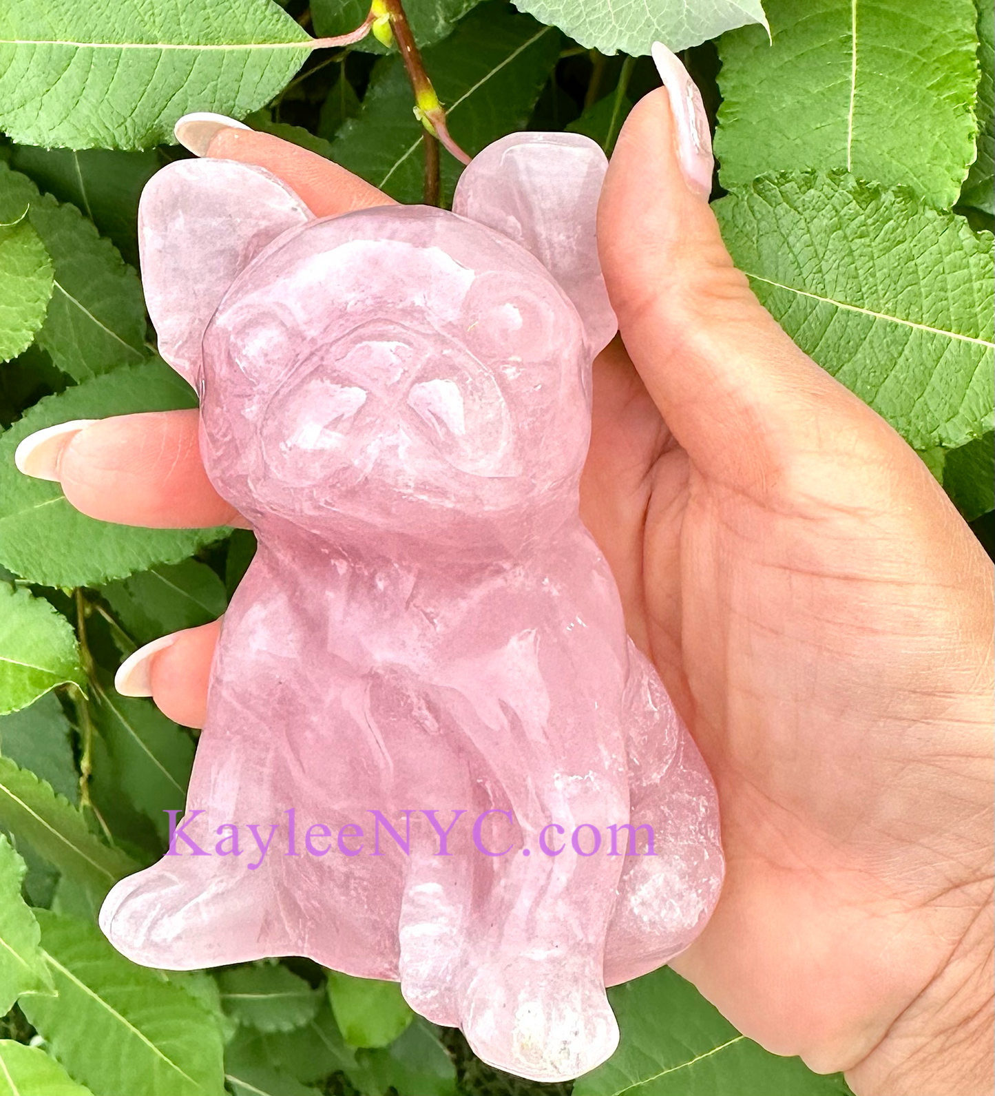 3 PCs Natural Rose Quartz Dogs Crystals Healing Energy