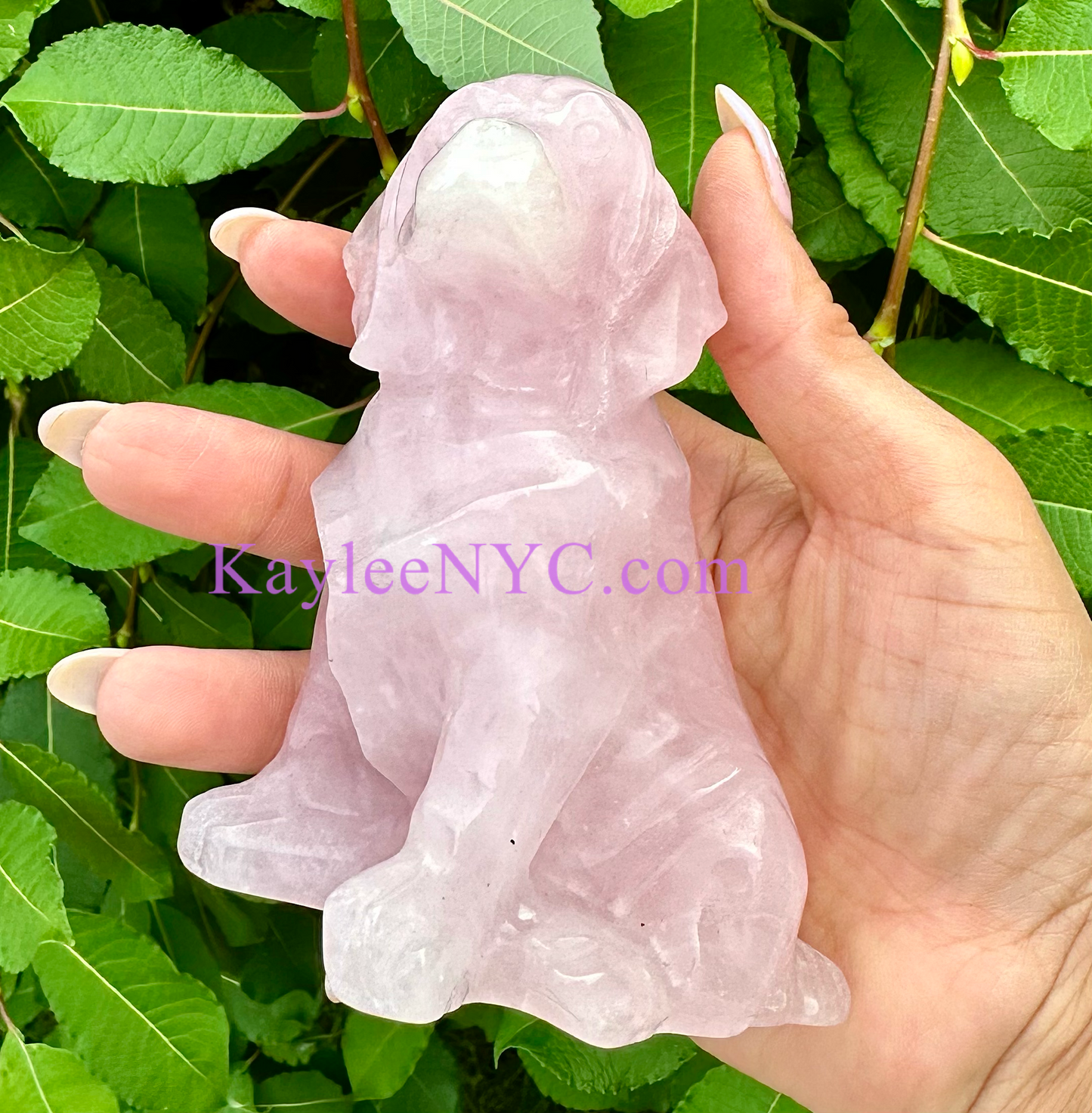 3 PCs Natural Rose Quartz Dogs Crystals Healing Energy