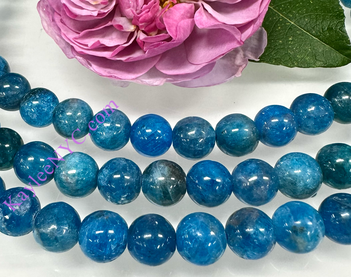 3 strands 8mm Natural Apatite Beads