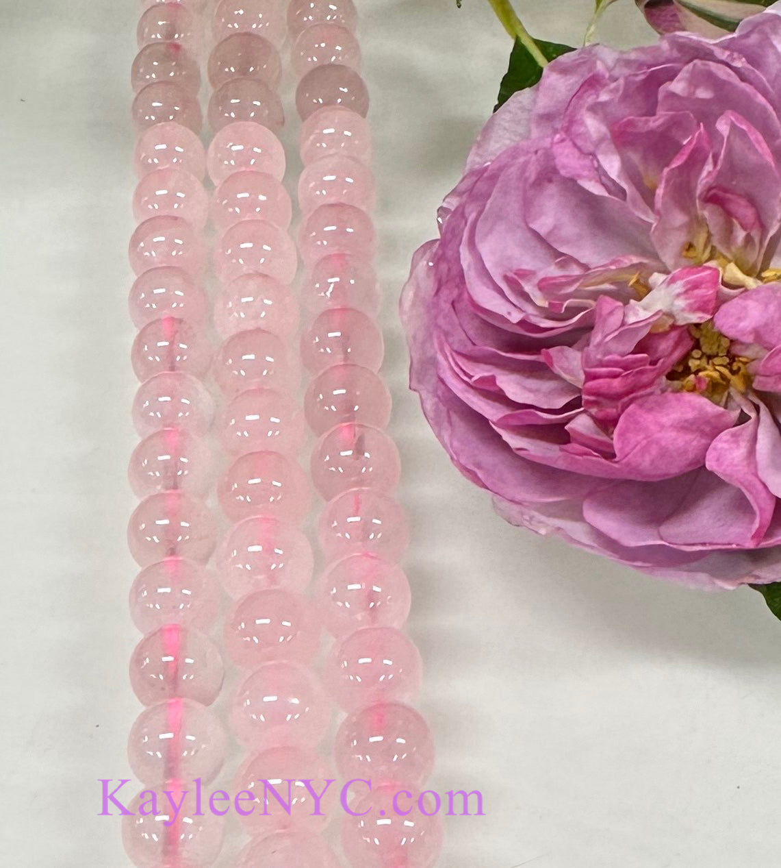 3 strands 8mm Natural Rose Quartz Beads