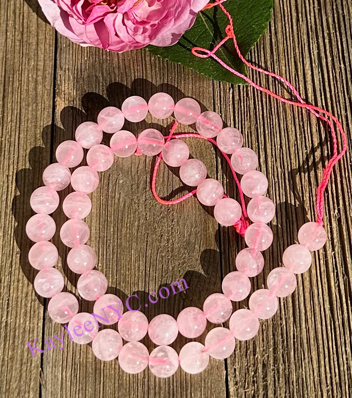 3 strands 8mm Natural Rose Quartz Beads