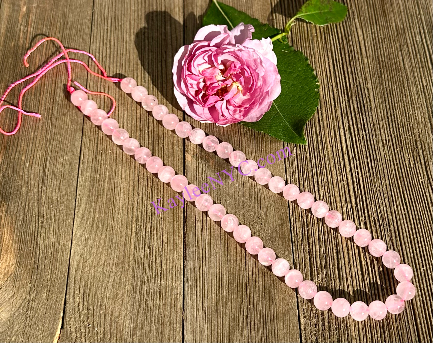 3 strands 8mm Natural Rose Quartz Beads