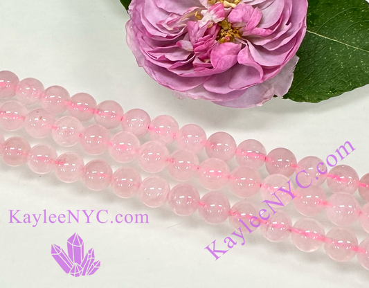 3 strands 8mm Natural Rose Quartz Beads