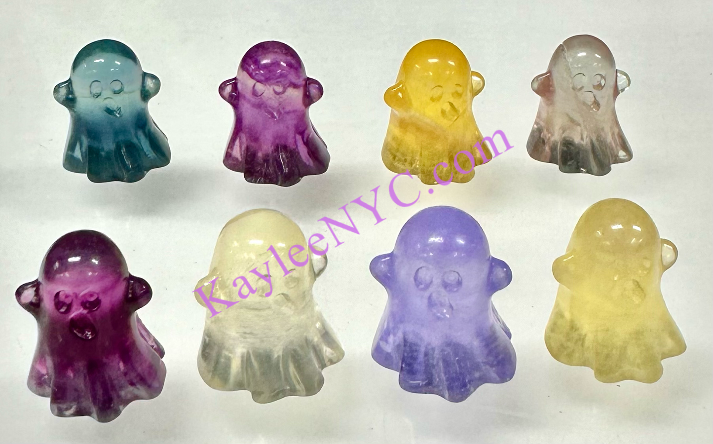 24 pcs Natural Mini Candy Fluorite Halloween Carvings