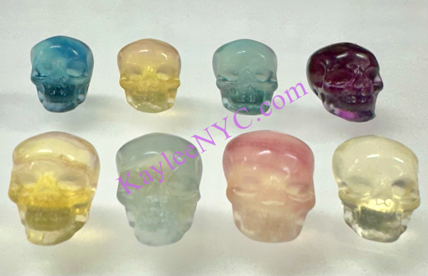 24 pcs Natural Mini Candy Fluorite Halloween Carvings