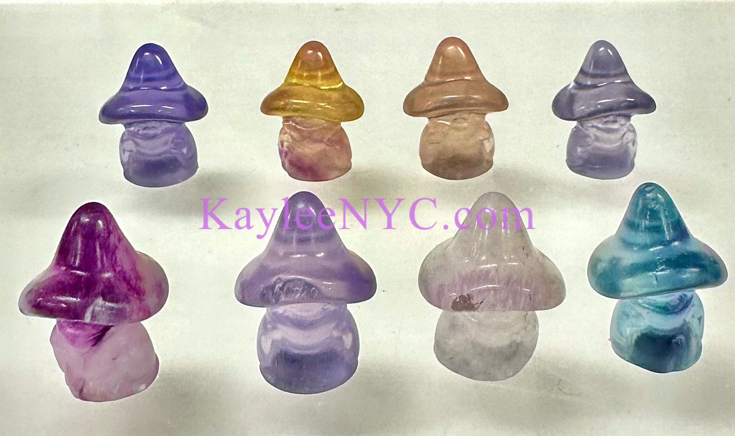 24 pcs Natural Mini Candy Fluorite Halloween Carvings