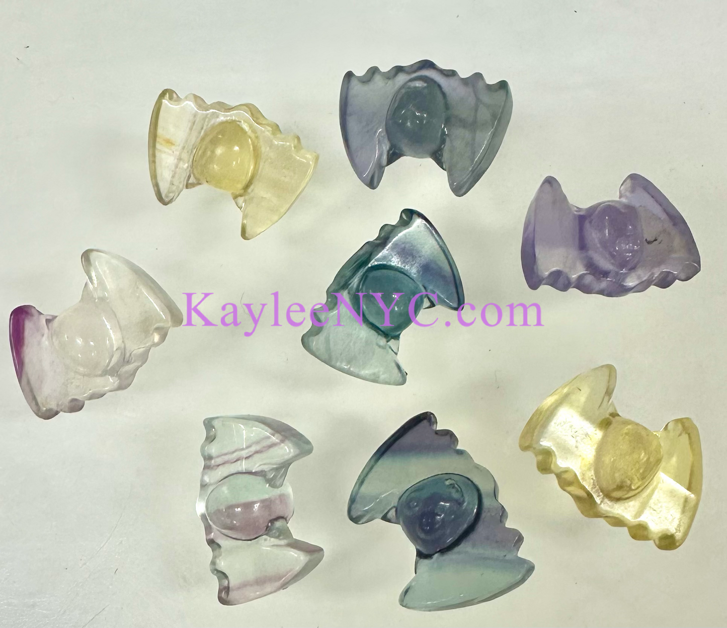 24 pcs Natural Mini Candy Fluorite Halloween Carvings