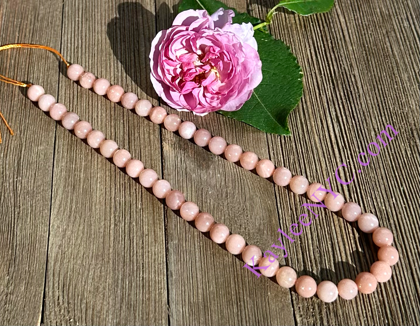 3 strands 8mm Natural Peach Moonstone Beads