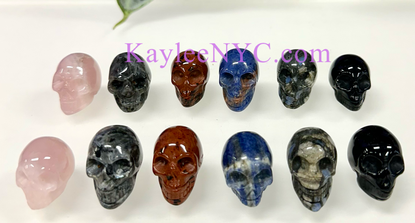 12 PCs 24mm Natural Crystal Mini Skull