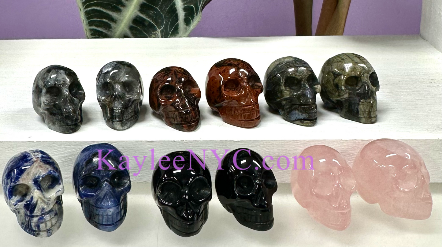 12 PCs 24mm Natural Crystal Mini Skull