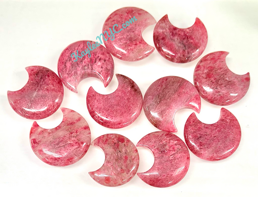 Wholesale Lot 1 lb Natural Sakura Cherry Blossom Rhodonite Crystal Moon