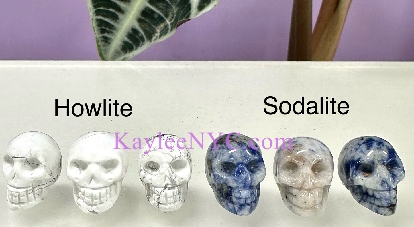 12 PCs 22mm Natural Crystal Mini Skull