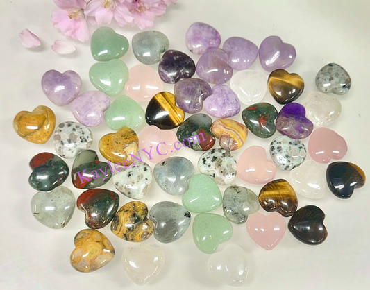 Wholesale Lot 50 Pcs 20mm Mix Crystal Hearts Nice Quality Healing Energy