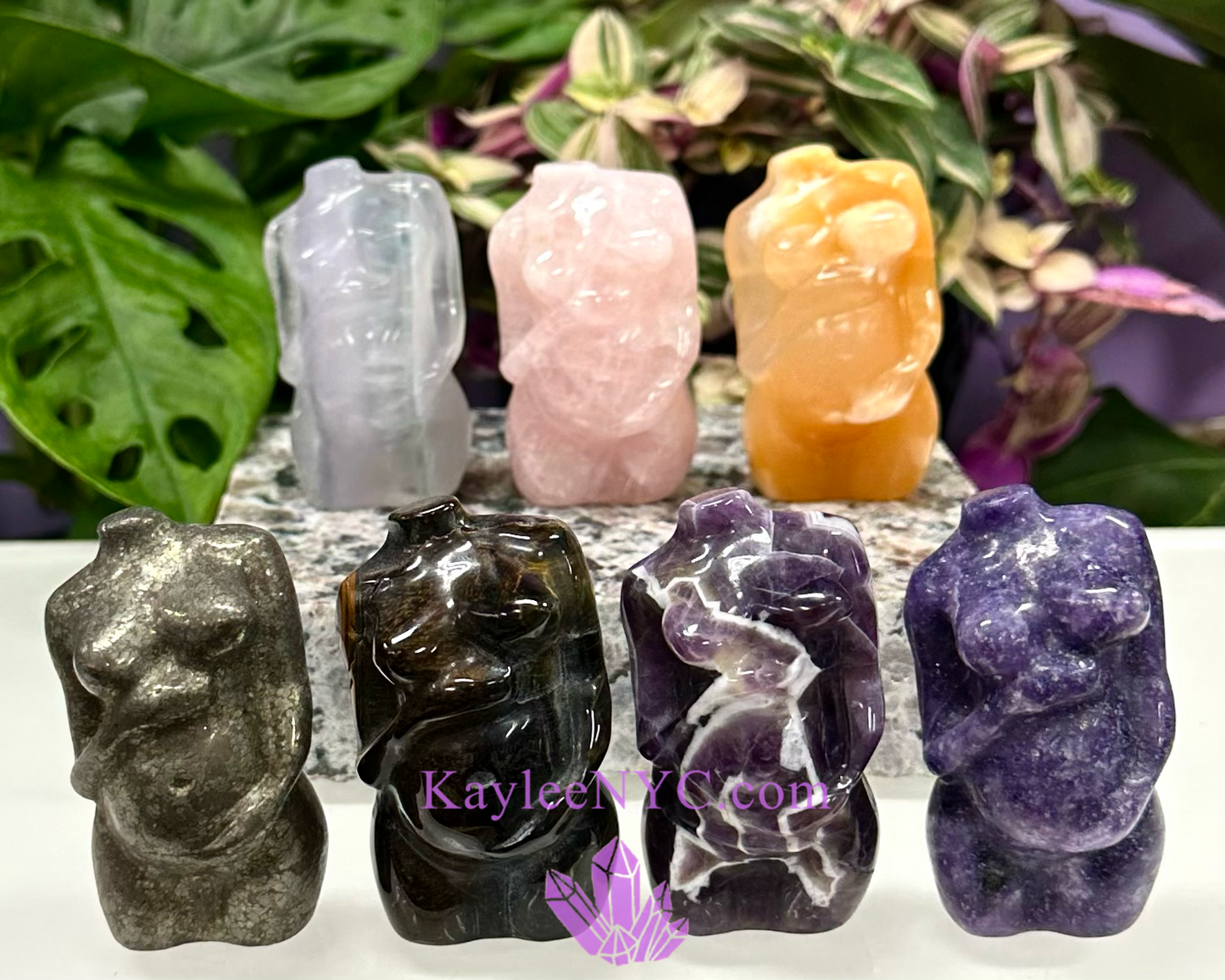 Wholesale Lot 7 Pcs Natural Mix Crystal Pregnant Goddess Nice Quality Healing Energy