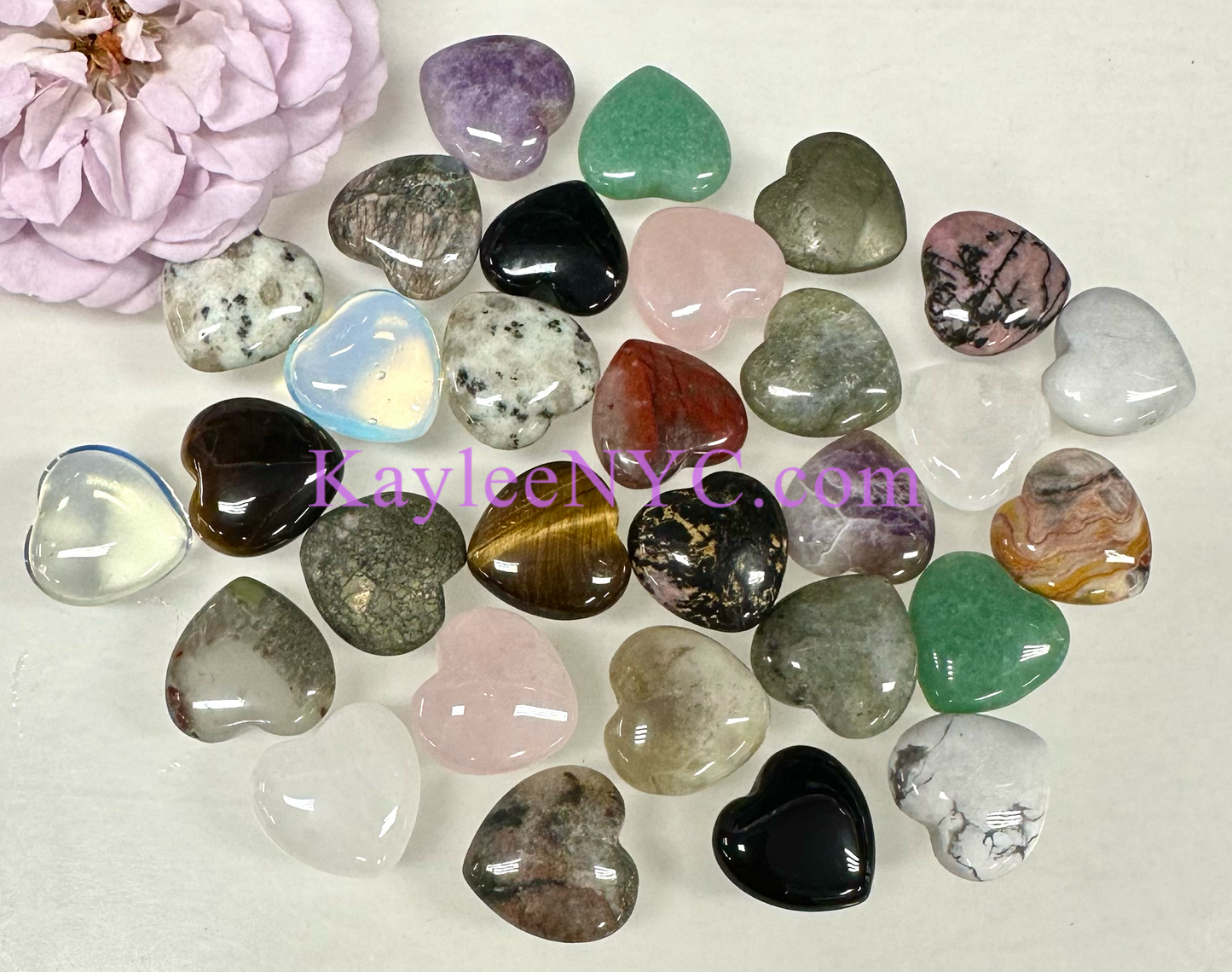 Wholesale Lot 30 Pcs 20mm Mix Crystal Hearts Healing Energy