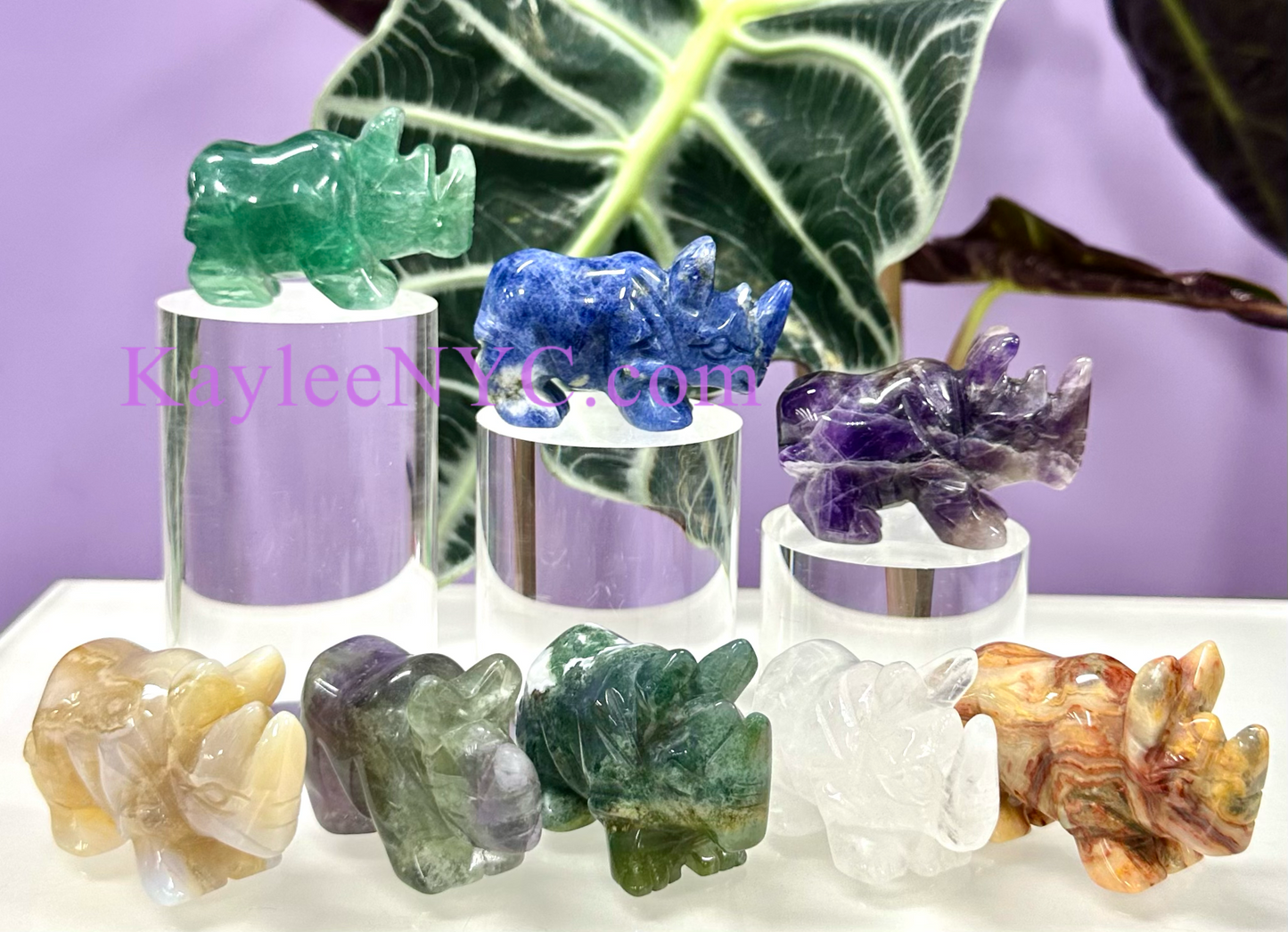 8 PCs 2” Mix Natural Crystal Elephant