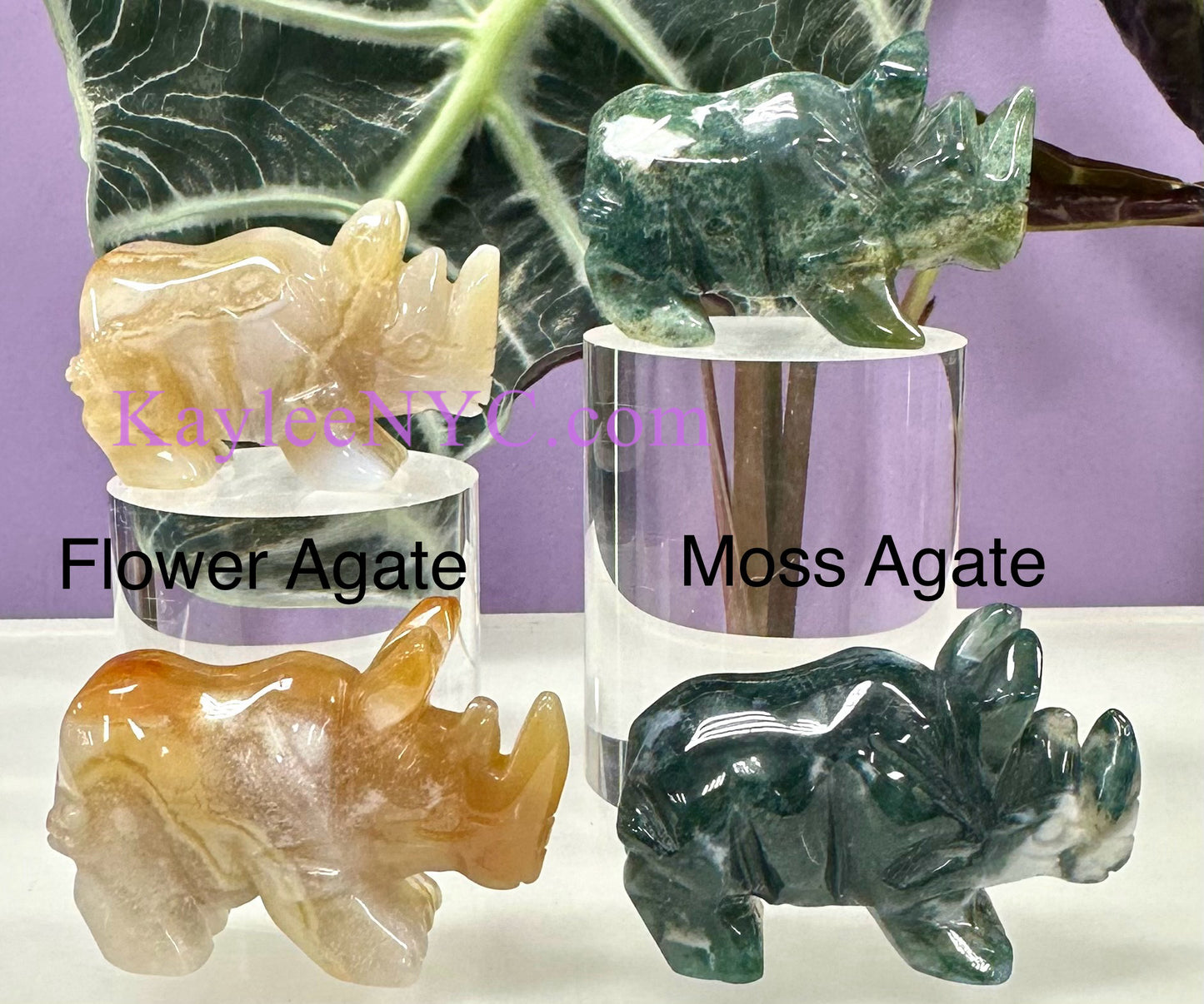 8 PCs 2” Mix Natural Crystal Elephant