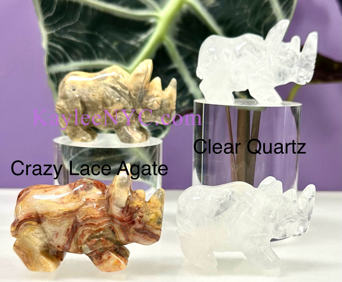 8 PCs 2” Mix Natural Crystal Elephant