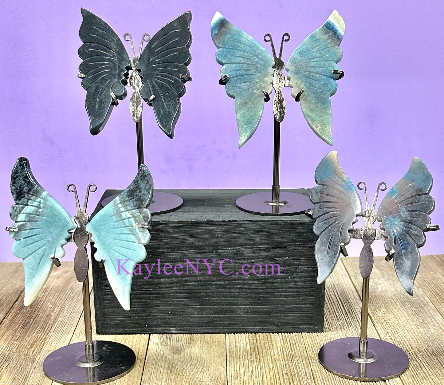 Wholesale Lot 4 PCs Natural Trolleite Crystal Butterfly w/stand Healing Energy