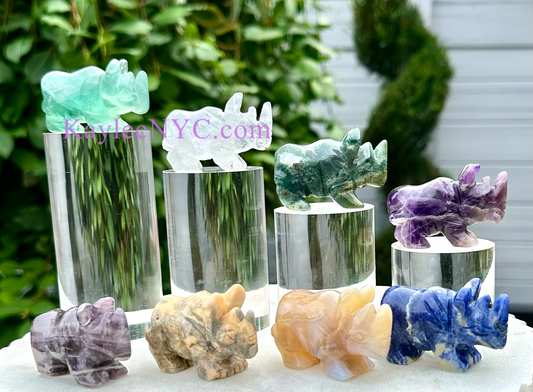 8 PCs 2” Mix Natural Crystal Elephant