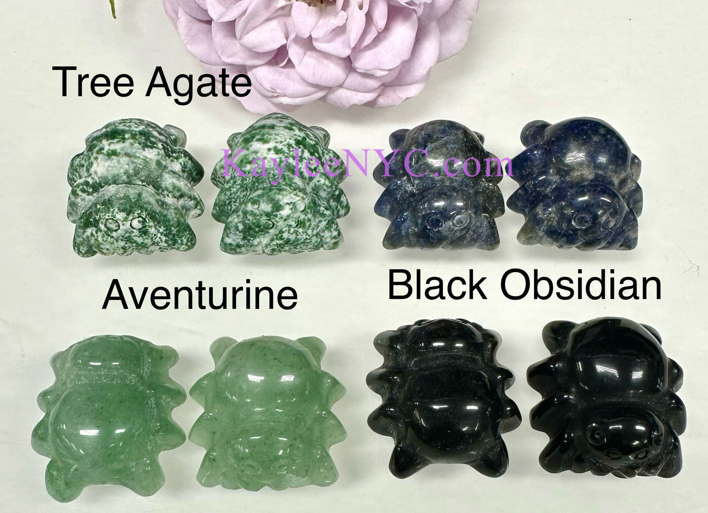 14 PCs 3cm Crystal Spiders Carving