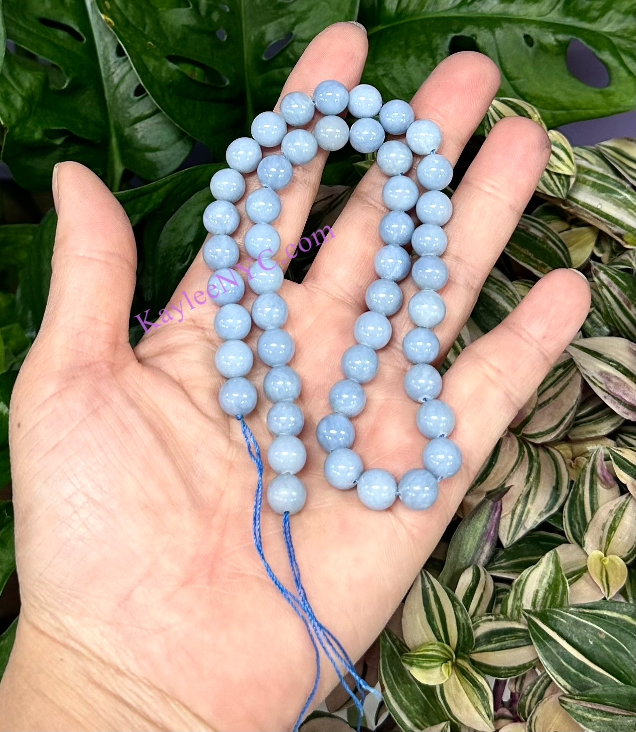 3 strands 8mm Natural Angelite Beads