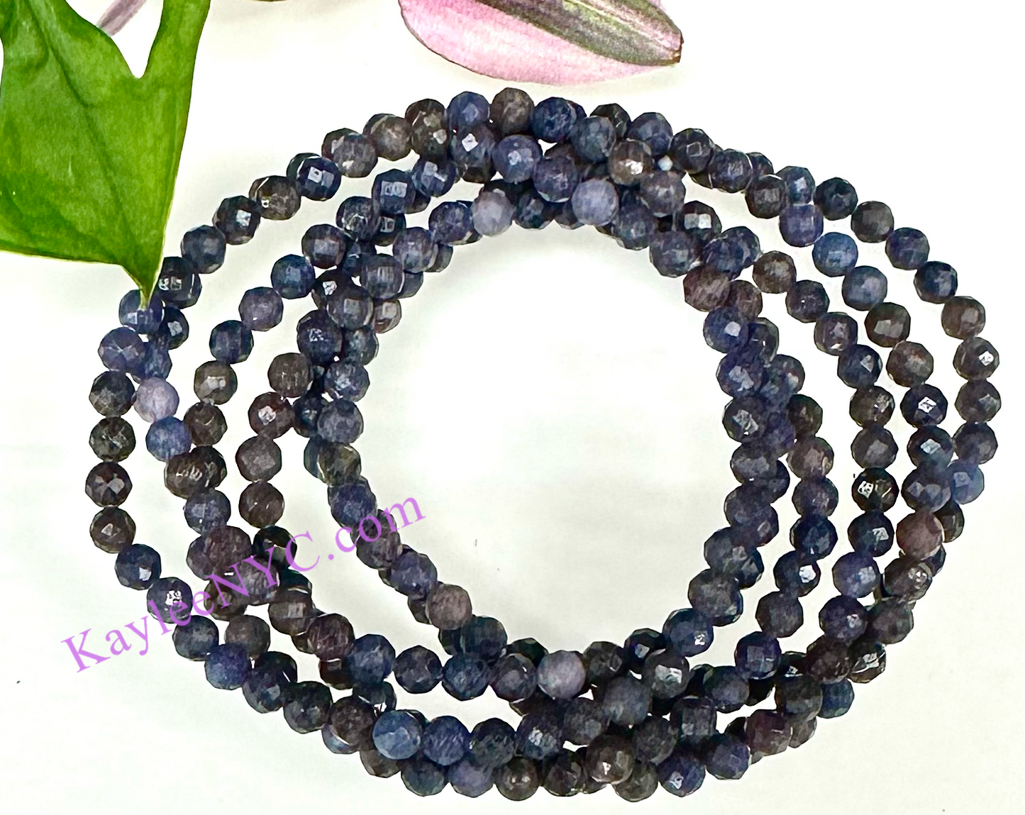 Wholesale Lot 6 Pcs Natural Sapphire Faceted 4mm 7.5” Crystal Healing Stretch Bracelet